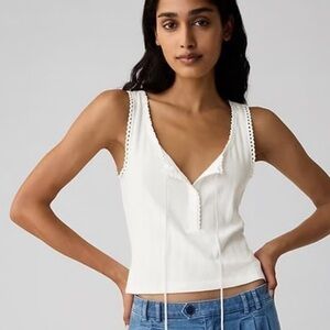 Gap x DÔEN White Pointelle Tank. Size Medium